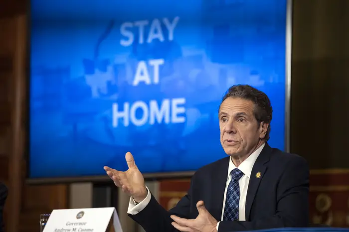 Governor Andrew M. Cuomo provides a coronavirus update during a news conference in the Red Room at the State Capitol, March 31st, 2020